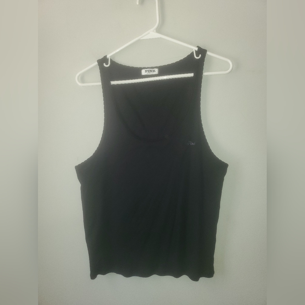 PINK Victoria's Secret Women's Black Sleeveless Muscle Tank Top